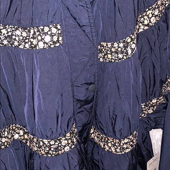 🎈🎈🥳HOST PICK 🥳🎈🎈NWT Free People Navy Bomber Jacket Size L - Picture 6 of 6